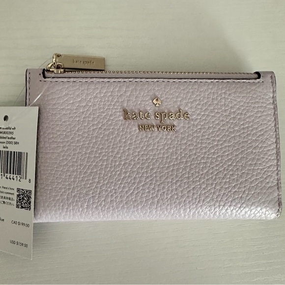 Kate Spade Madison Faux Pearl Studded Satchel + Leila Wallet in (Lilac Moon) - Picture 9 of 14